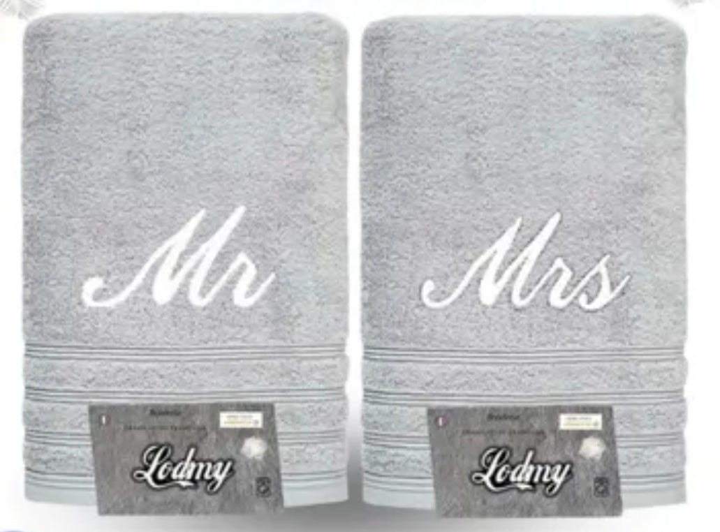 2 grandes serviettes personnalisé